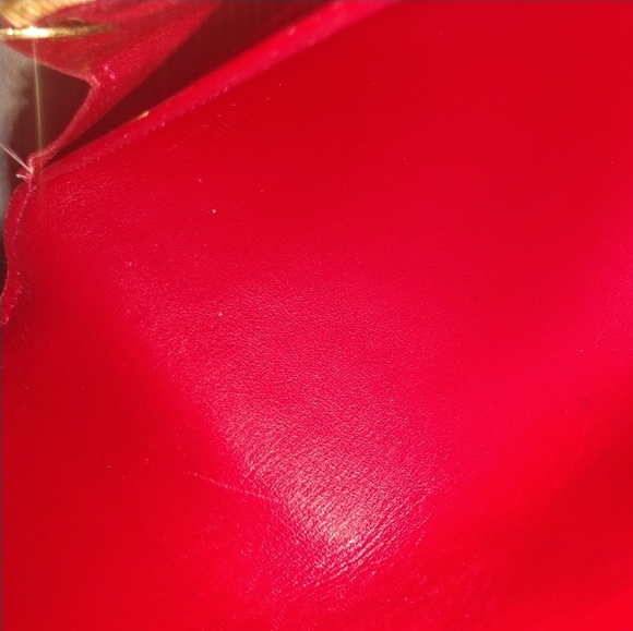 Red Louis Vuitton patent leather long gold wallet - Picture 7 of 7